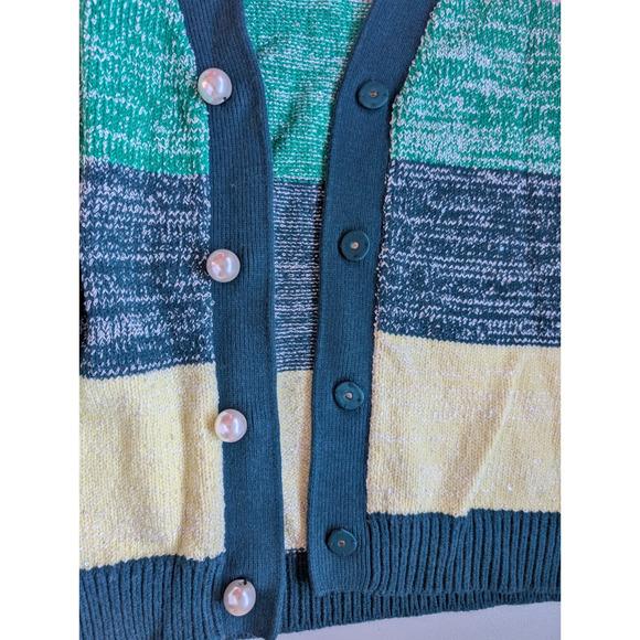 NWT OLIVIA RUBIN Mika Oversize Cardigan Sequin Pearl Size XS Stripe #2B432 - Picture 9 of 14